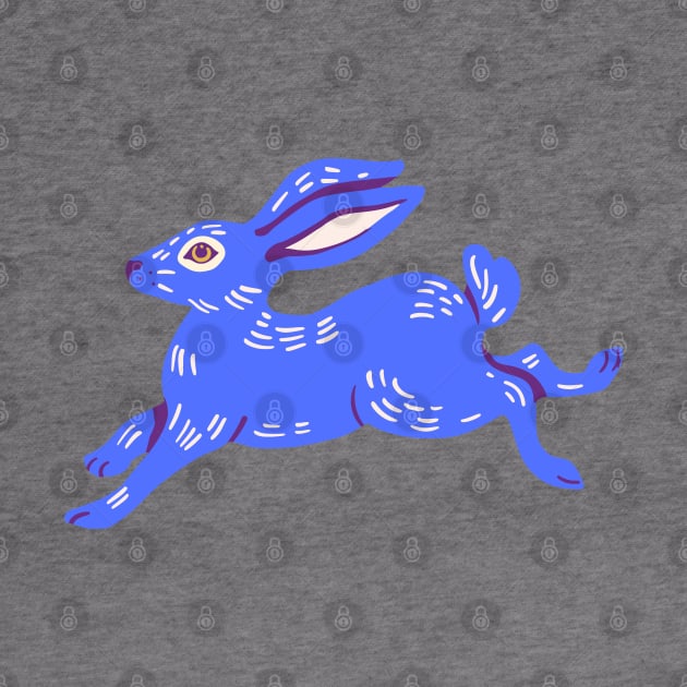 Blue Running Hare by Caring is Cool